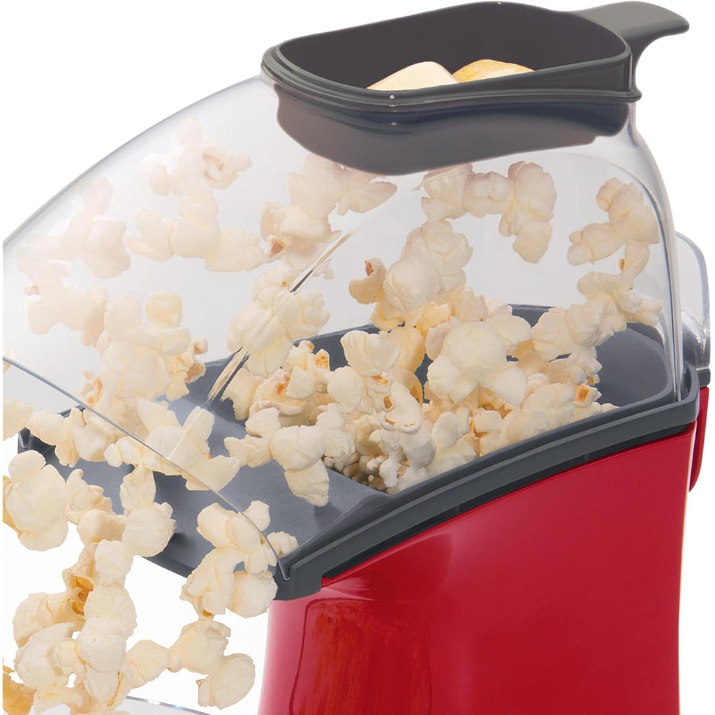 Presto 04863 Poplite Hot Air Popcorn Popper - Built-In Measuring Cup + Melts Butter, Easy to Clean, Built-In Cord Wrap, 18 Cups, Red