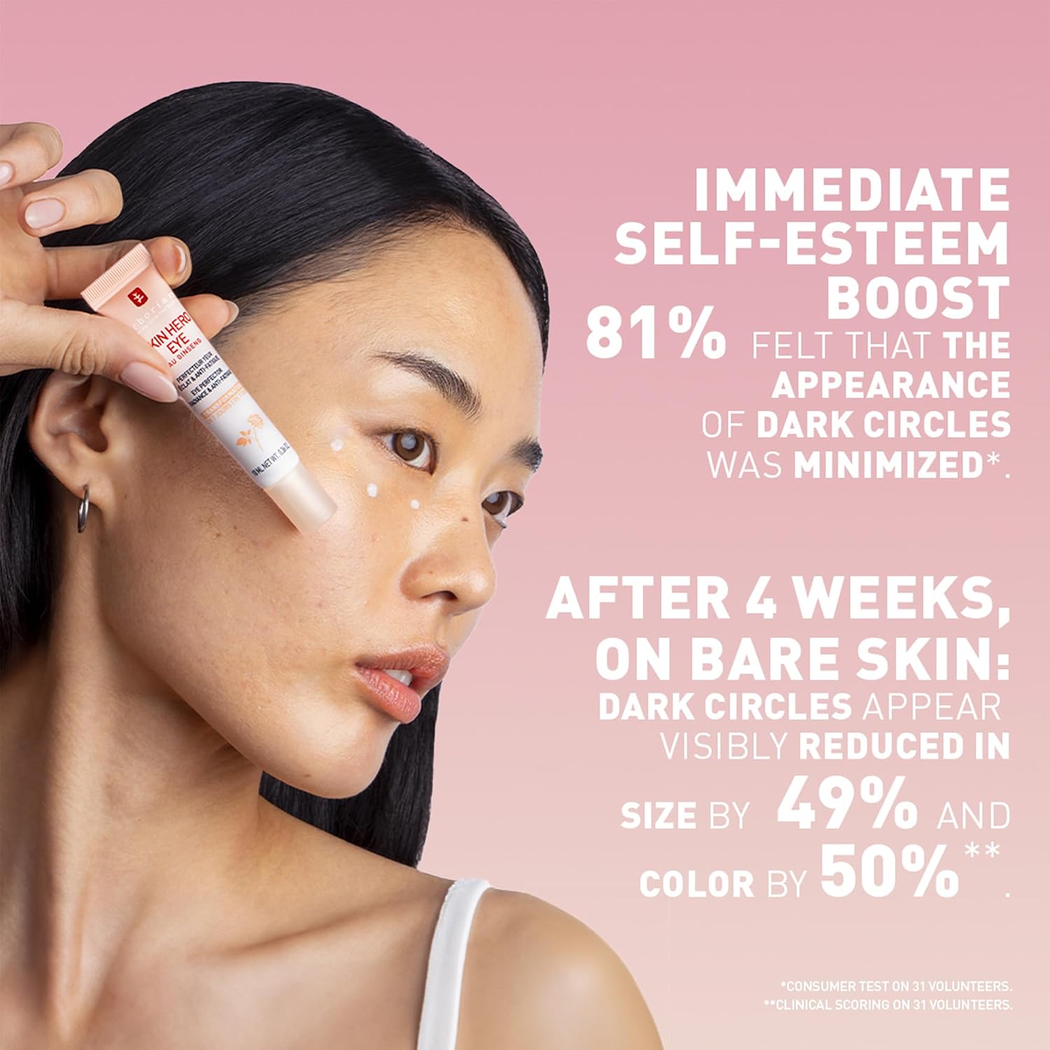 Erborian Skin Hero Eye Cream Perfector, De-Puffs, Hydrates & Blurs Appearance Of Fine Lines & Wrinkes For Radiant, Smooth Skin, Korean Skincare