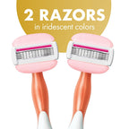 BIC Soleil 5 Glide Women's Disposable 5-Blade Razors, Smooth Glide With Shea Butter Moisture Bars, 2-Pack