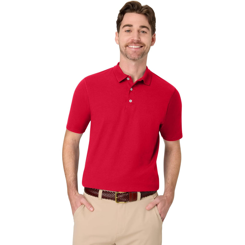 Hanes Mens X-Temp Performance Polo, Cotton Blend Sport Shirt For Men With Odor Control