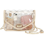 Clear Bag For Stadium Events Clear Purse For Women Quilted Pvc Clear Crossbody Bag Stadium Approved For Concerts