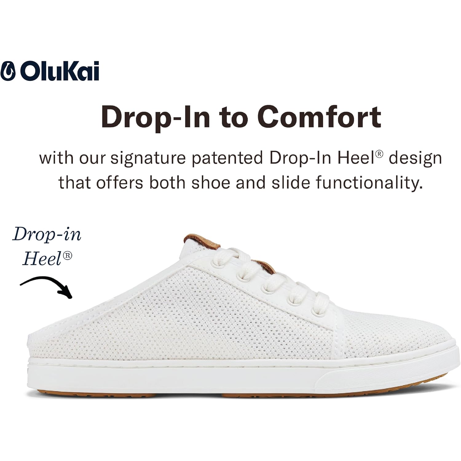 Olukai Pehuea Li Women'S Lace-Up Sneakers, Casual Everyday Shoes With Drop-In Heel, Lightweight & Breathable Mesh Design, All-Day Comfort & Support