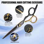 13 Pcs Hair Cutting Scissors Shears Kits，Professional Haircut Scissors Kit With Cutting Scissors，6.5 Inches Hair Cutting Scissors Kit For Men/Women/Kids/Salon & Home