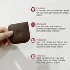 Plastic Pan Pot Dish Scraper Tool Set, Kitchen Nylon Food Scraper, Cast Iron Skillet Cleaner Pan Pot Scrubber, Kitchen Plastic Scrapper Non-Scratch (Brown)