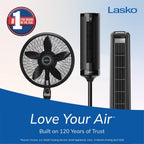 Lasko High Velocity Portable Utility Fan - Adjustable Air Mover Blower Fan For Bedroom, Office Desk, Garage, And Home - With 2 Outlets 120V - 3 Speeds - U12104 - 12" Tall - Black