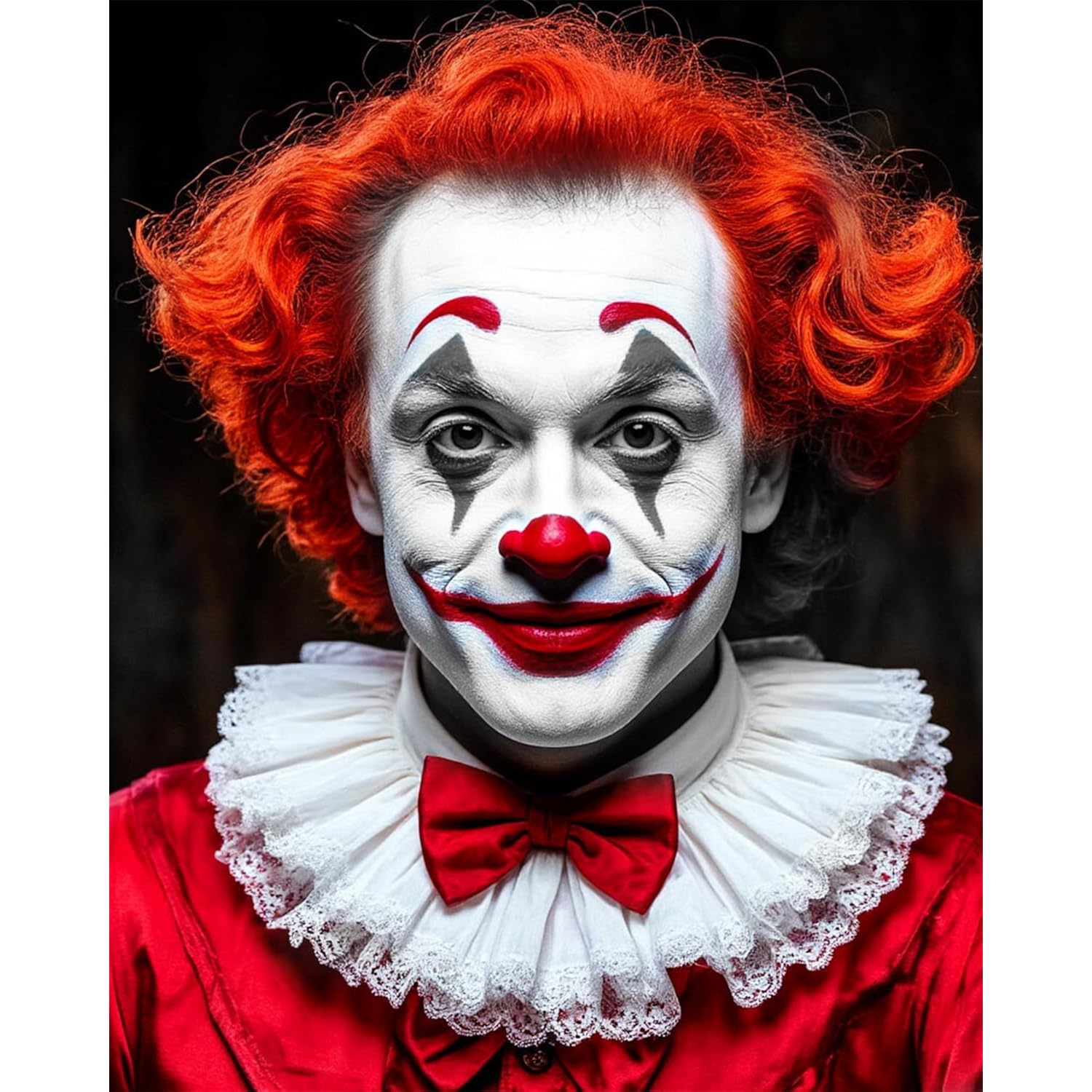 3 Colors Oil Based Face Body Paint Set With 6 Brushes, White Black Red Clown Makeup Kit For Halloween Goth Pennywise Joker Devil Zombie Vampire Skeleton Sfx Cosplay Stage, Non Toxic For Kids & Adults