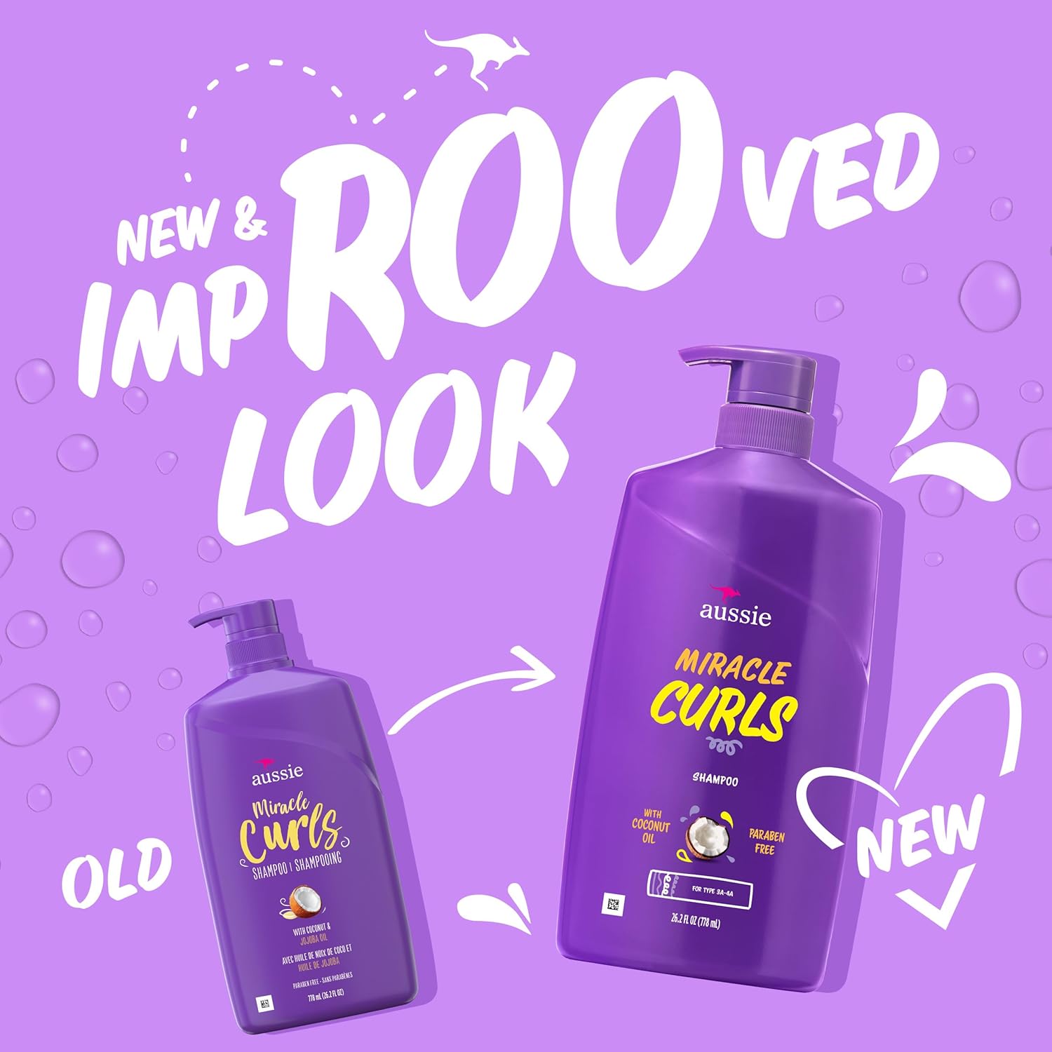Aussie Miracle Curls Shampoo for Curly Hair with Coconut Oil, Paraben Free, 26.2 oz, 778 ml
