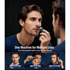 Nose Hair Trimmer for Men, 3-in-1 Professional Painless Rechargeable Eyebrow & Facial Hair Trimmer for Men Women, Multifunctional Trimmer with Powerful Motor and Dual-Edge Blades, IPX7 Waterproof