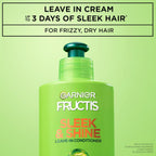 Garnier Fructis Sleek and Shine Intense Smooth Leave In Conditioner, Conditioning Hair Cream for Frizzy, Dry Hair, Plant Keratin + Argan Oil, 10.2 Fl Oz (Pack of 2)