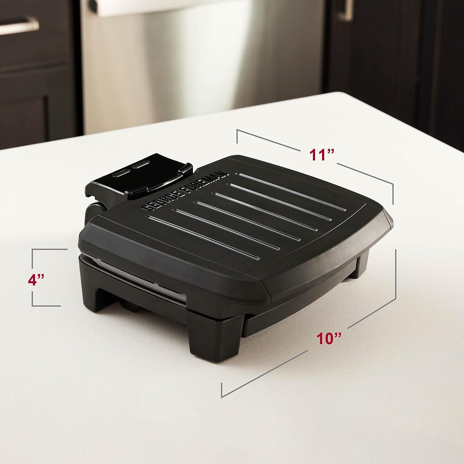 George Foreman® Fully Submersible™ Grill, New Dishwasher Safe, Wash The Entire Grill, Easy-To-Clean Nonstick, Black/Grey