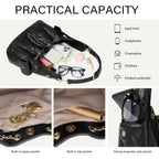 Cluci Quilted Leather Handbag, Soft Tote Bags For Women With Adjustable Strap, Crumpled Shoulder Purse Tabby Slouchy Hobo Bag