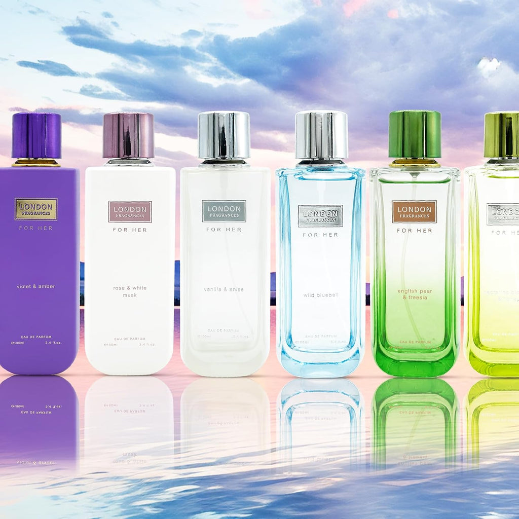 Fine Perfumery London Fragrances - Wild Bluebell - Women's Fragrances - Floral, Fresh, Musky Eau de Parfum - Long Lasting Perfume for Women - 3.4 oz
