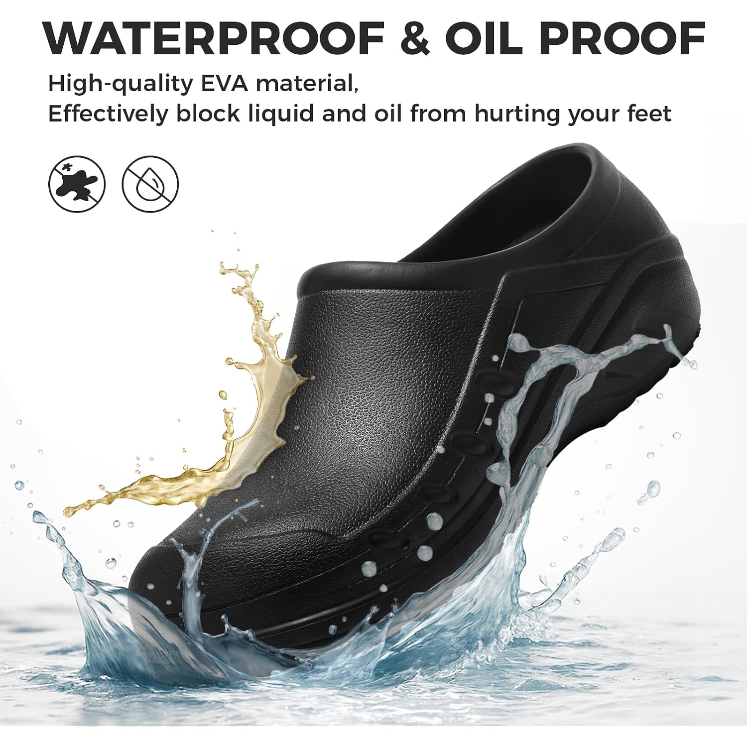 Chef Shoes Men Women Non Slip Work Shoes Water Proof Closed Toe Clogs For Nurse Kitchen Restaurant Food Service
