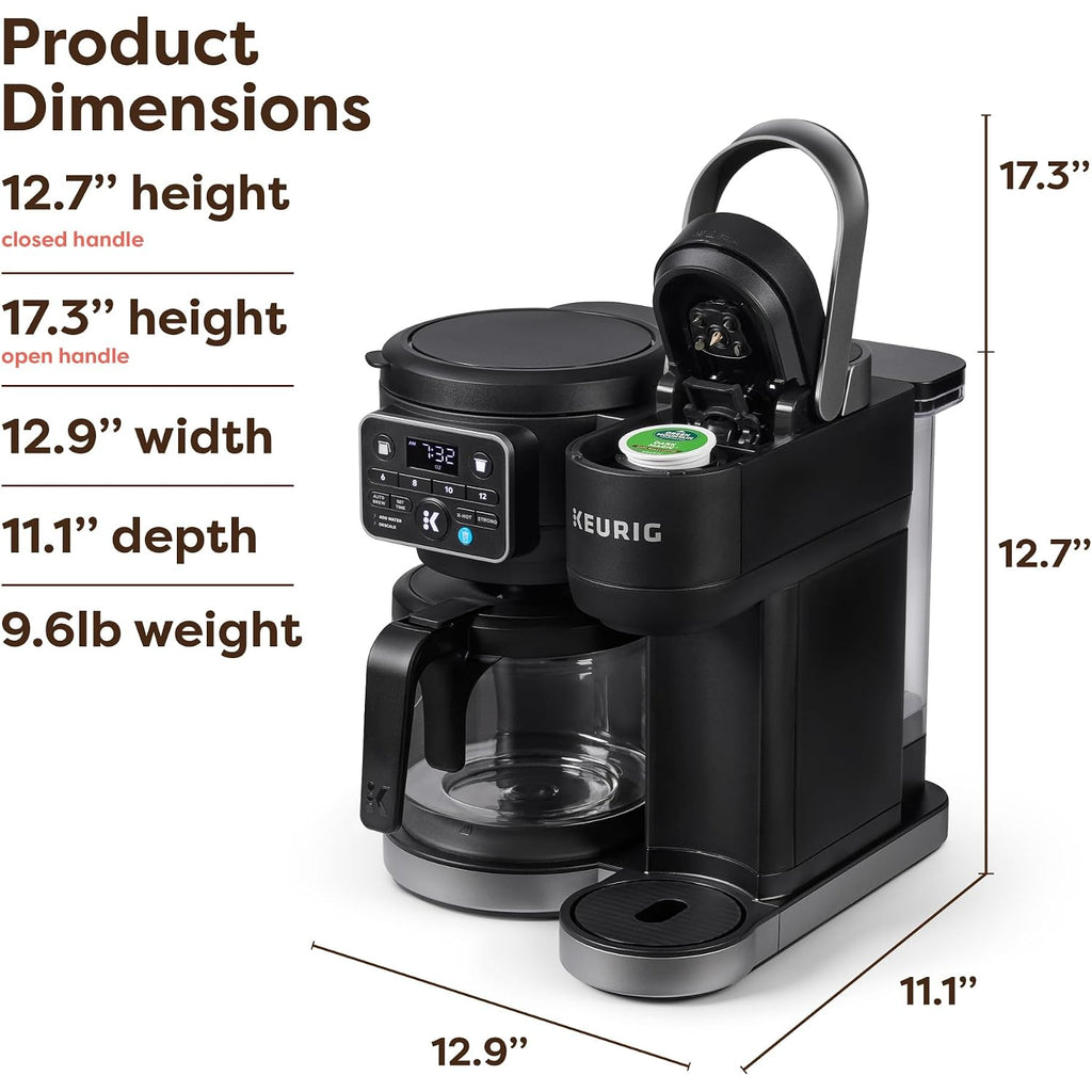 Keurig K-Duo Hot & Iced Single Serve & Carafe Coffee Maker, Multistream Technology, 72Oz Reservoir (Gen 2) | Multistream Tech, Brews K-Cup Pods And Grounds, Brew-Over-Ice, Strong And Extra Hot, 6-12 Oz Cups, 6-12 Cup Carafe