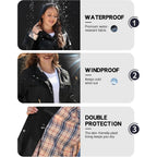 Rain Jacket Women Plus Size Long Raincoat With Hood Waterproof Outdoor Trench Coat