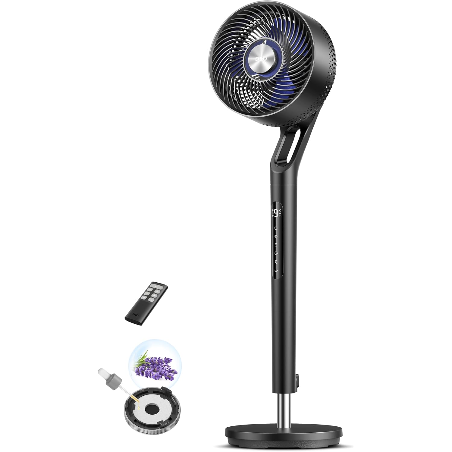 Dreo Fan For Bedroom, 2026 New Model,120°+100° Omni-Directional Oscillating Fan, 96Ft, Dc Motor, 20 Db Quiet Standing Pedestal Fans, 9 Speeds, 3 Modes, Remote, 37-42" Adjustable Height, 8H Timer