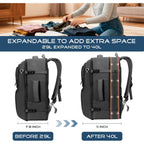 Travel Backpack, Expandable Carry On Backpack For Men, Tsa 17.3 Inch Laptop Bag Flight Approved, Lightweight Business Luggage Bag, Travel Gifts For Men Women, Black