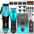 4-In-1 Men'S Hair Clippers Kit, Includes Nose Hair Trimmer, Electric Shaver, And Engraving Trimmer, Wireless Usb Rechargeable Grooming Set, Blue Ombre Design, Ideal Gift For Men (Blue)