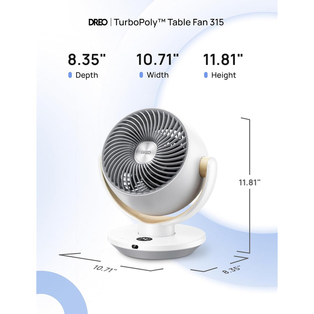 Dreo Fan For Bedroom, Desk Air Circulator Fans With Remote, 11 Inch Table Fan For Whole Room, 65Ft Powerful Airflow, 120° Vertical Manual And 90° Oscillating, 4 Speeds, 8H Timer, 25Db Quiet, Home