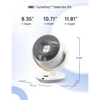 Dreo Fan For Bedroom, Desk Air Circulator Fans With Remote, 11 Inch Table Fan For Whole Room, 65Ft Powerful Airflow, 120° Vertical Manual And 90° Oscillating, 4 Speeds, 8H Timer, 25Db Quiet, Home