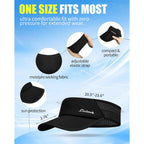 Sports Sun Visor for Men & Women Breathable Mesh, Stretchy Foldable Cooling Visor Hat for Running, Golf, Tennis, Hiking