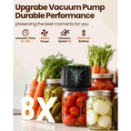 2026 Upgraded Electric Mason Jar Vacuum Sealer Kit with Wide and Regular Mouth Mason Lids -80kpa Automatic Vacuum Pump 2500mAh Battery One Touch Canning Sealing Machine for Food Storage Black