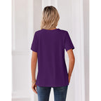 Zeagoo Womens Summer Tops V Neck Short Sleeve Shirts Dressy Casual Blouse Spring Vacation Tshirts Clothes