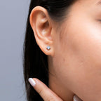 ANGARA - Women's Stud Earrings in 14K Solid Gold | Round Gemstone Earrings | Birthday, Anniversary Jewelry