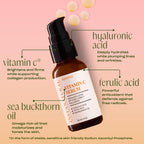 Instanatural Vitamin C Face Serum, Brightens, Hydrates And Reduces Signs Of Aging, With Vitamin C, Hyaluronic And Ferulic Acid, 1 Fl Oz