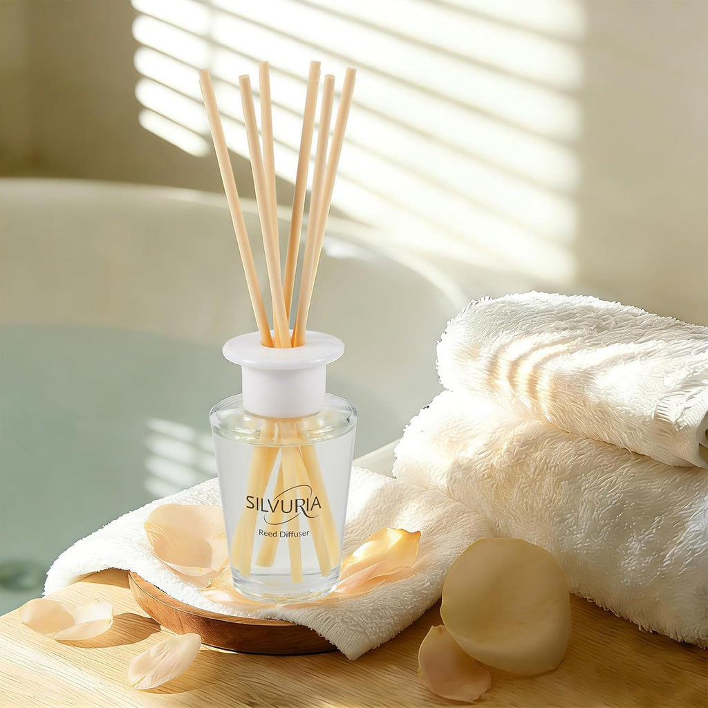 Lavender Vanilla Reed Diffuser Set,100Ml(3.38Oz) Essential Oil Diffuser With 6 Sticks,Home Fragrance For Bedroom,Living Room,Bathroom,Perfect Home Decor Gift