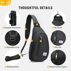 Anti Theft Crossbody Sling Bag Rfid Travel Sling Backpack Lightweight Hiking Shoulder Chest Bag For Walking Work