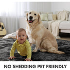 6x9 Ft Large Shag Rugs for Living Room Decor, Tie-Dyed Ultra Soft Fluffy Furry Area Rugs for Bedroom Indoor Floor, Aesthetic Carpet for Kids Home (Dark Grey)
