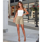 Hybrid & Company Womens Relaxed Comfy Breathable Stretch Walking Shorts with Pockets