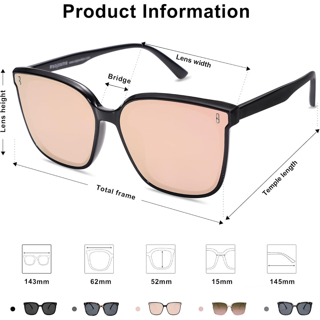 SOJOS Sunglasses for Women Men Vintage Style Shades SJ2157 Black/Pink