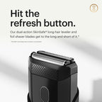 MANSCAPED® The Handyman™ Compact Face Shaver – Portable Men’s Travel Facial Hair Groomer, USB-C Rechargeable Razor, Electric Foil Face Shaver, Waterproof, Cordless, Dual-Action SkinSafe® Foil Blades