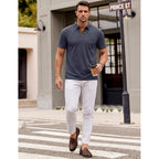 Men'S Polo Shirts Short Sleeve Casual Summer Cotton Shirts For Men Performance Collared Golf Shirts With Pocket