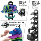 Hat Hook For Wall, 2 Pack Hat Organizer Hold Up To 20 Hats,Hat Holder With Strong Adhesive And 8 Pack Screws, Cap Holder Hat Hangers For Wall Closet Door And Bedroom(B-Black)