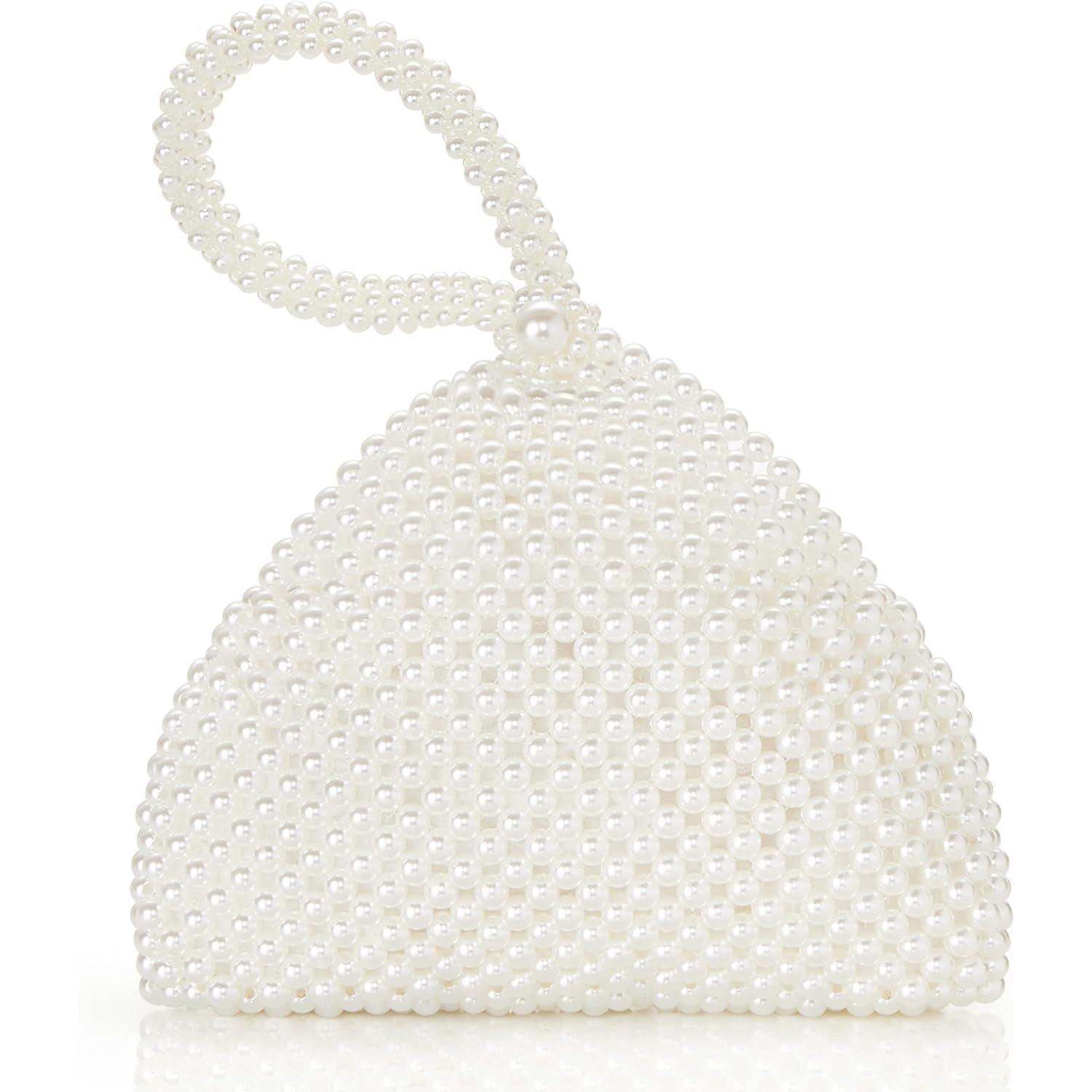 BABEYOND Pearl Clutch Purse Evening Bags for Women Elegant Triangle Purse for Wedding Bride Party Prom