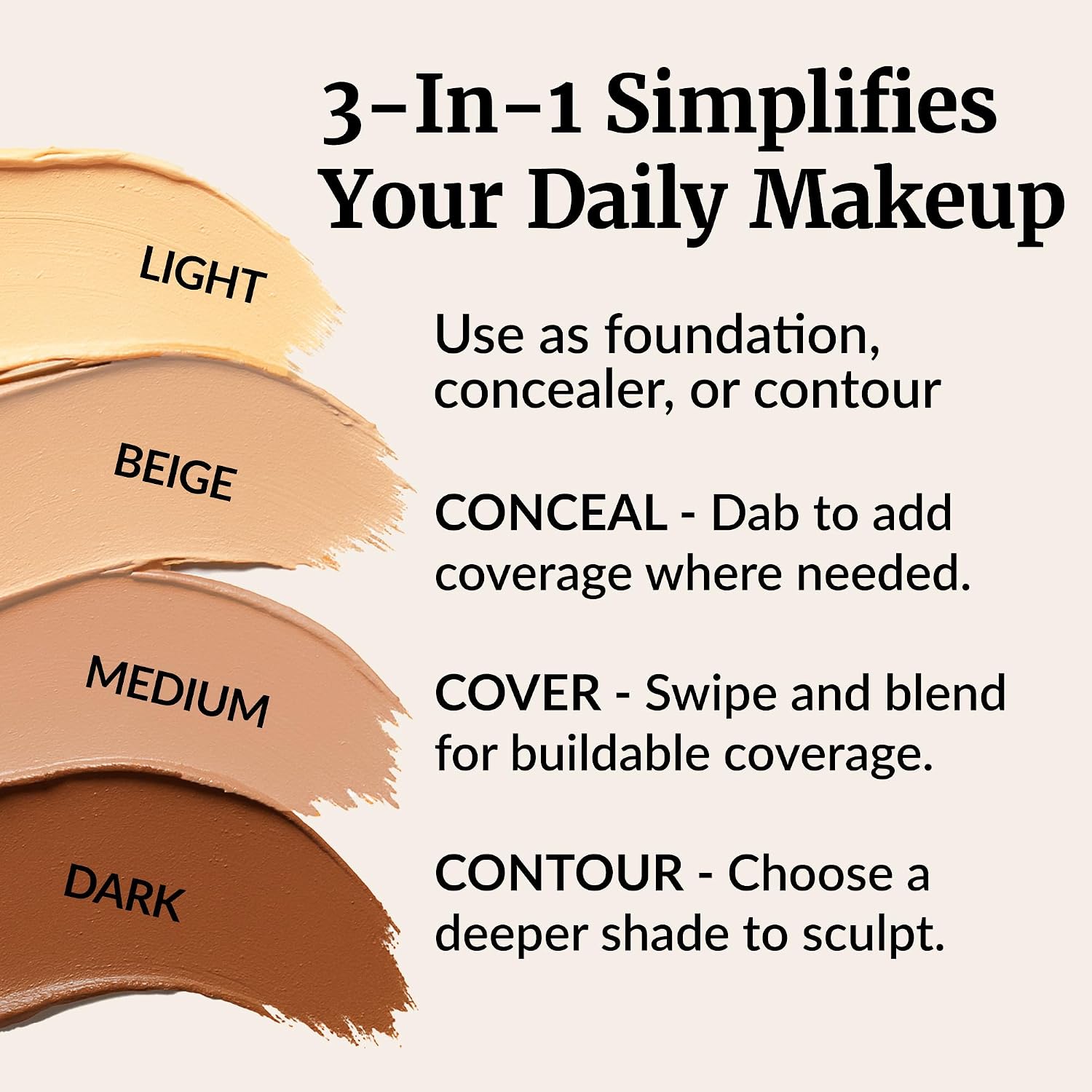 Vibriance Complexion Sticks - Foundation For Mature Skin - Sheer, Buildable Coverage Face Makeup Foundation For Older Women - 3-In-1 Base, Contour, Concealer - Natural Beige