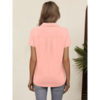 Women's 3/4 Length Sleeve V-Neck Collared Tops Summer Business Casual Work Polo Shirts Fashion Outfits 2026