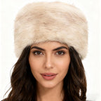 Russian Hat Winter Faux Fur Hats Cossack Hat Warm Russian Style Cap for Women