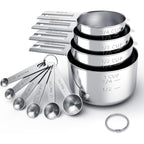 Stainless Steel Measuring Cups & Spoons Set, Cups And Spoons,Kitchen Gadgets For Cooking & Baking (10)