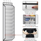 Keepjoy 10 Tiers White Over Door Shoe Organizer Storage, Hanging Shoe Holder For Door With Large Deep Pockets, Fit 20-30 Pairs Shoe Rack For Sneakers, Boots (White)