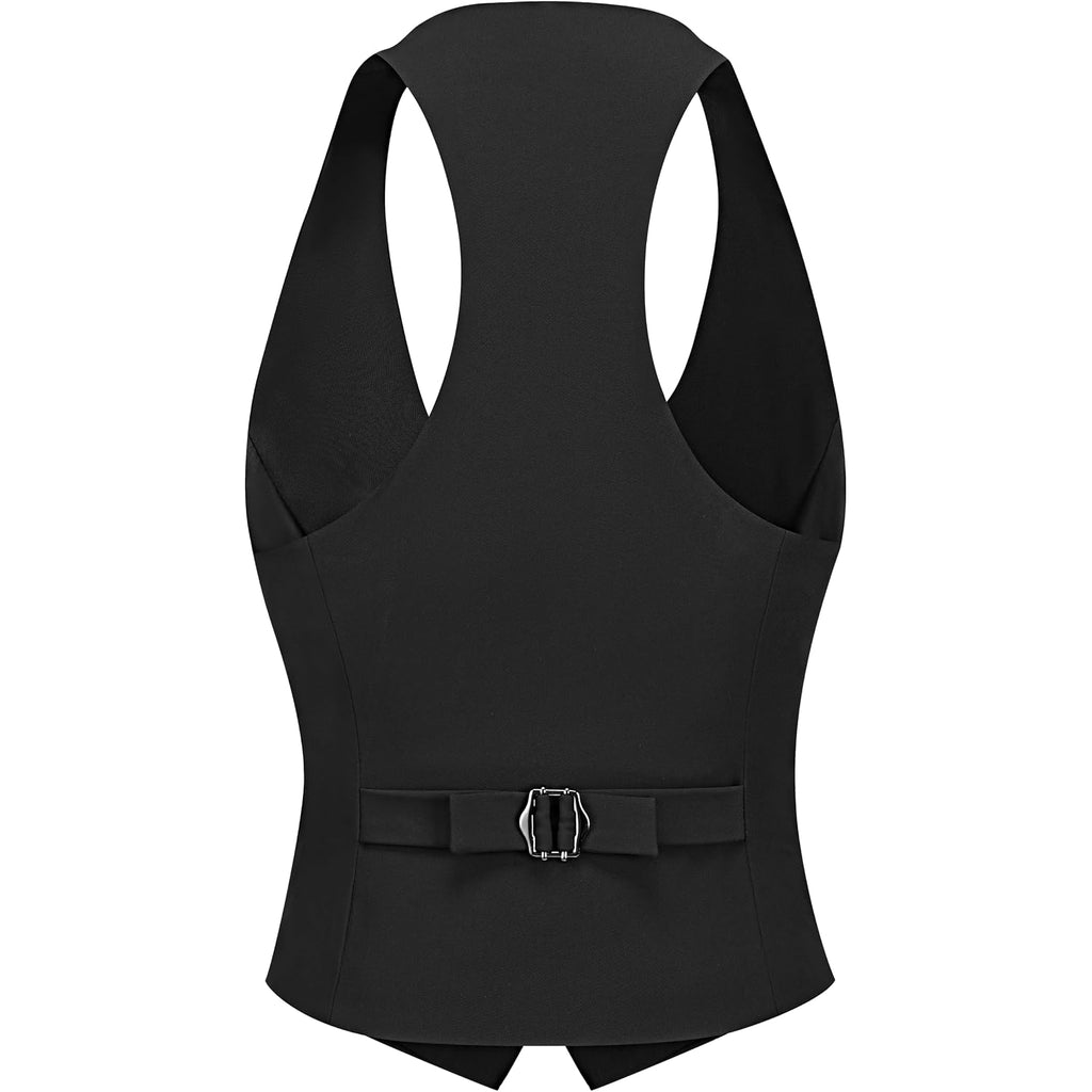 V Vocni Waistcoat Vest For Women Racerback Button Up Fashionable Casual Dress Suit Vest Top