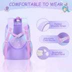 Acesak Kids School Backpack For Girls, Mermaids Bookbag Backpack With 14Oz Water Bottle, Lunch Bag Set For Girlsteens Middle Student, Girls Backpacks For School (Purple)