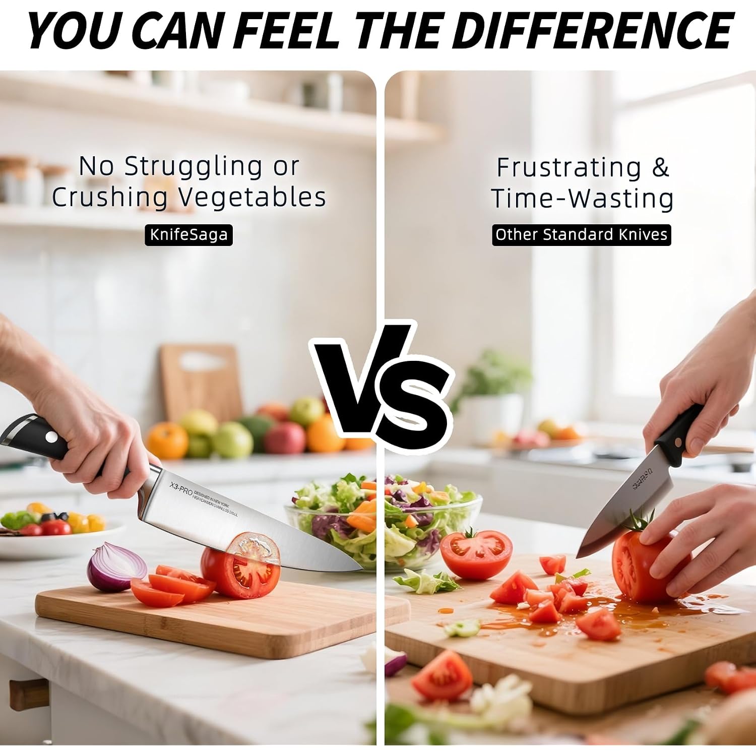 Knifesaga Knife Set, 15 Pcs Kitchen Knife Block Sets With Sharpener, Japanese High Carbon Stainless Steel Set Of Knives, Premium Razor Sharp Black Knives Set With Block For Kitchen, Ergonomic Handle