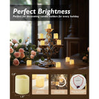 Homemory 24Pack Flickering Flameless Votive Candles For Wedding Decoration, 200+Hour Warm White Battery Operated Led Tealight, Electric Fake Candles For Party, Receptions, Halloween, Christmas