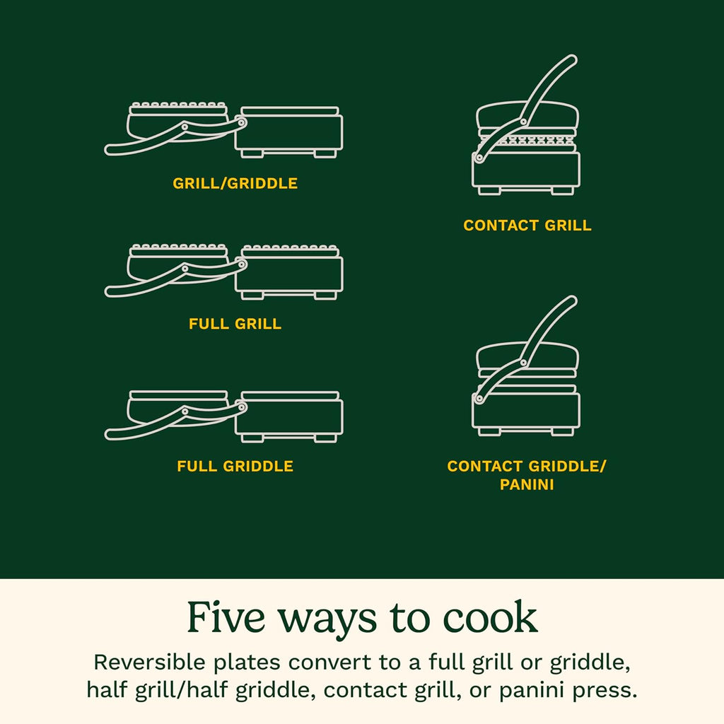 Cuisinart Griddler Indoor Grill, Panini Press, Sandwich Maker & More, 5-in-1 Grilling, Dishwasher-Safe Nonstick Cooking Plates, GR-4NNAS, Stainless Steel