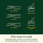 Cuisinart Griddler Indoor Grill, Panini Press, Sandwich Maker & More, 5-in-1 Grilling, Dishwasher-Safe Nonstick Cooking Plates, GR-4NNAS, Stainless Steel