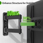 USX MOUNT Swivel TV Wall Mount for 26-60 Inch TVs up to 80 lbs, Single Articulating Arm, Full Motion TV Wall Mount Bracket with Swivel and Tilt, Max VESA 400x400mm